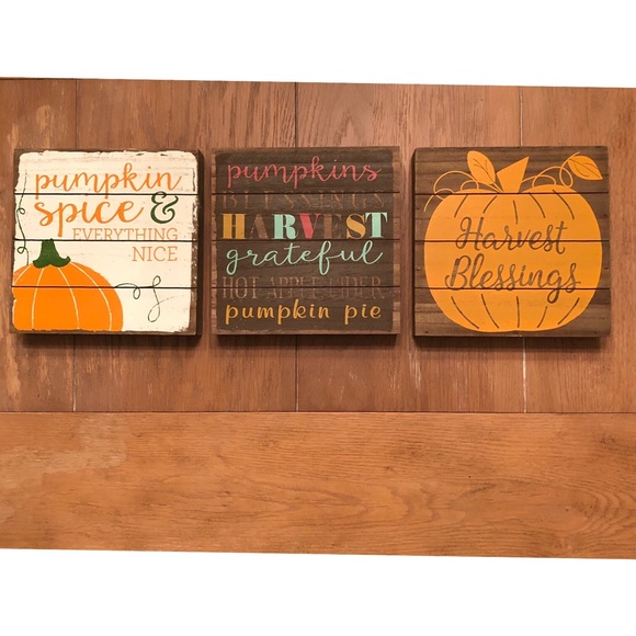 Other - Wood fall harvest wall decor 8” x 8” set of 3 Other - Wood fall harvest wall decor 8” x 8” set of 3
